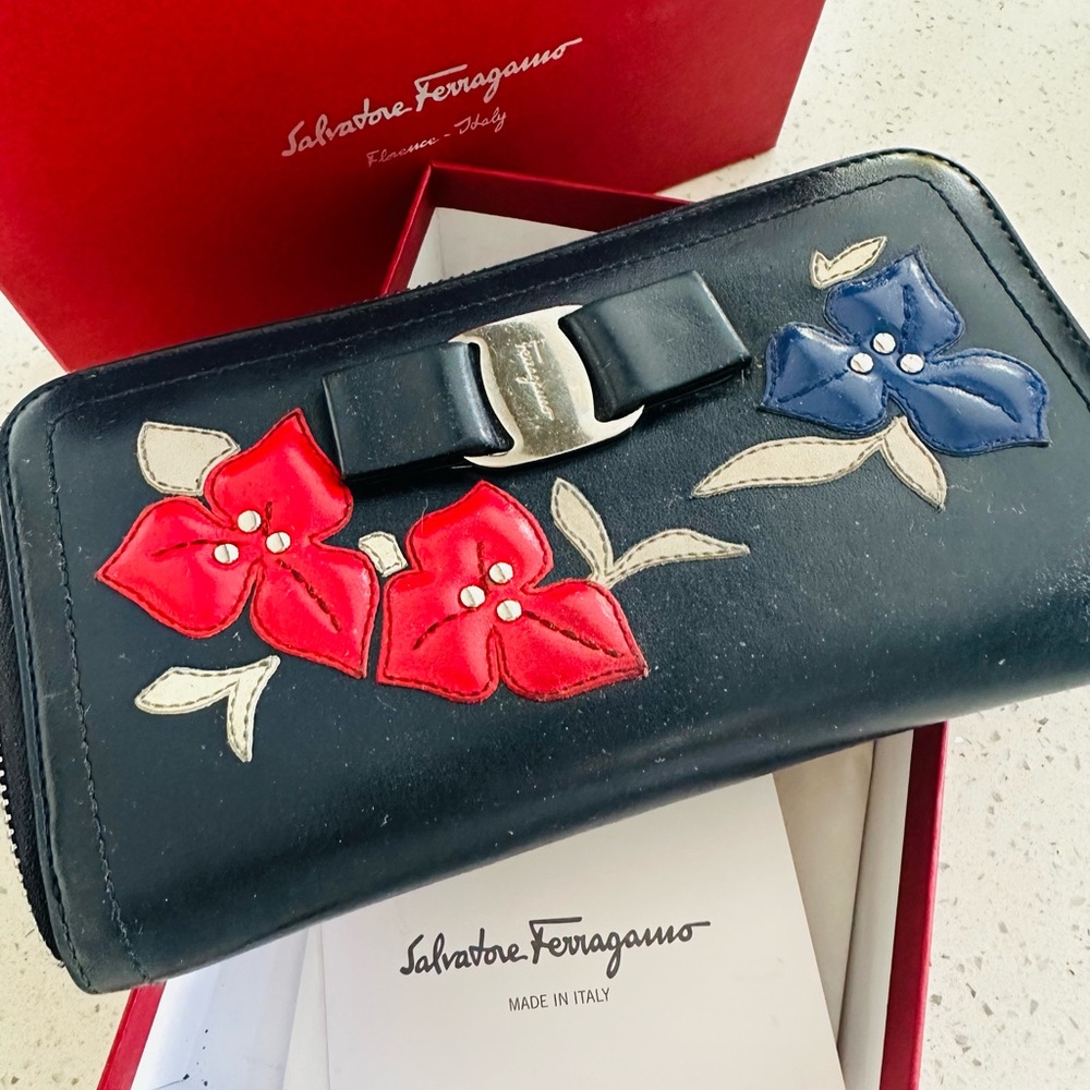Salvatore Ferragamo Floral Clutch/ Wallet